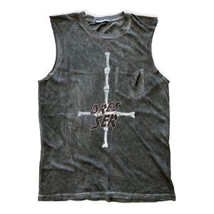 Prince Peter Collection cross dresser distressed graphic tank top